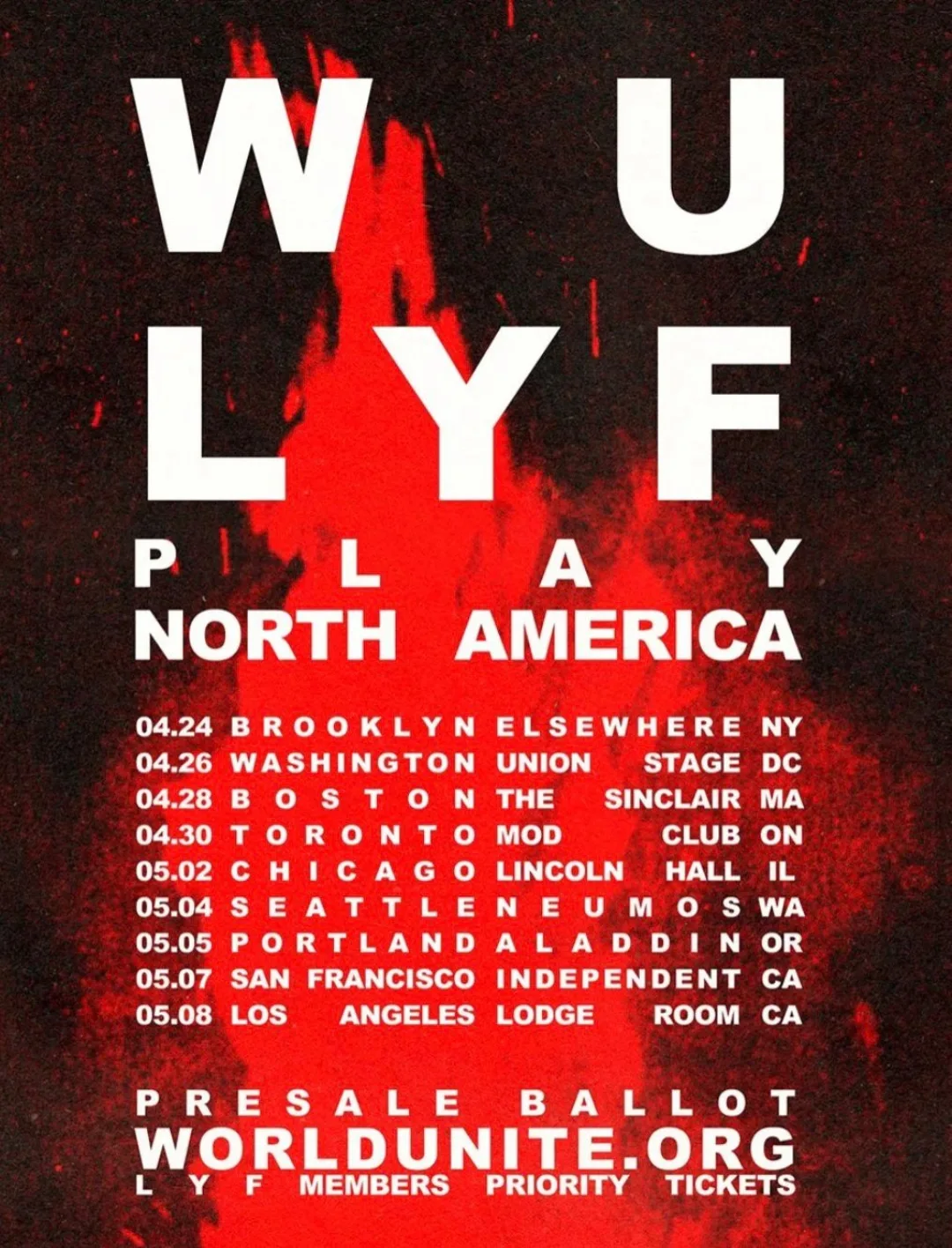 WU LYF Tour Poster 2026